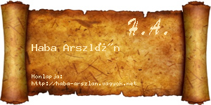 Haba Arszlán névjegykártya